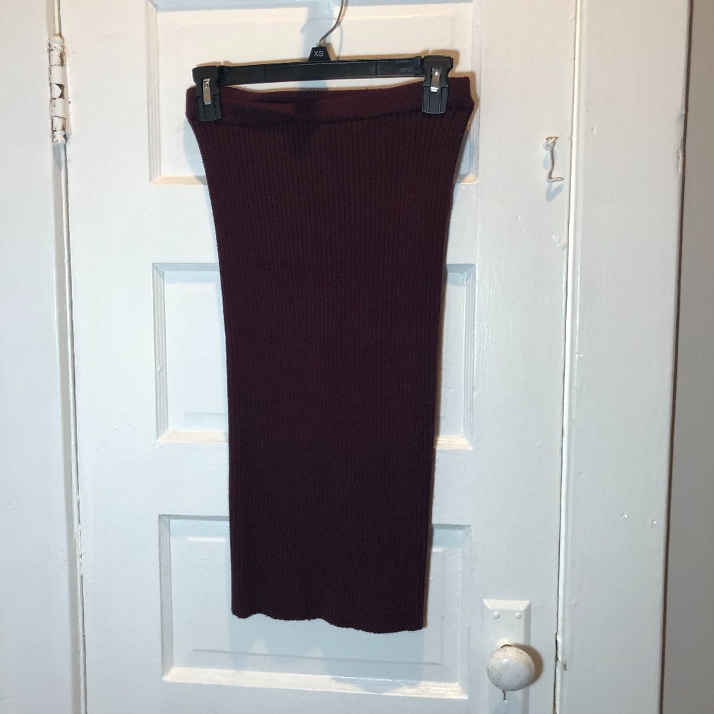 Forever 21 Burgundy Sweater Pencil Skirt